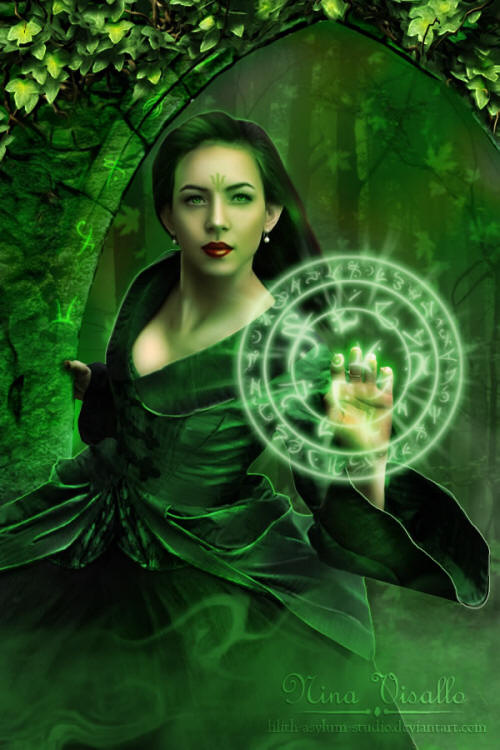 magic lady in green