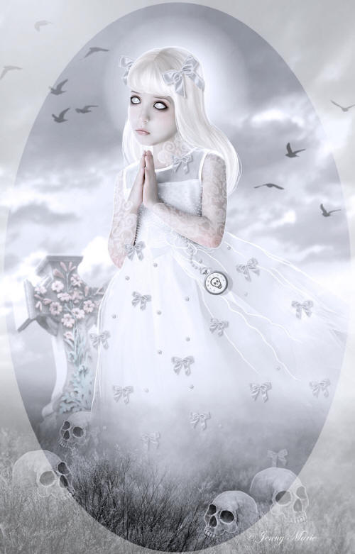 Ghost girl praying