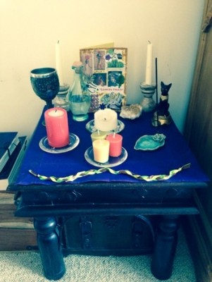 My altar in preparation for Lughnasadh