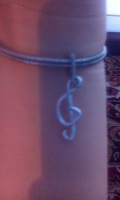 My G clef charm that goes on the bracelet. Obviously it needs a bit of work ...