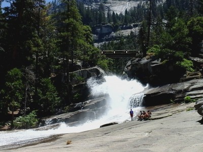The bridge takes you to Nevada falls another 2 miles